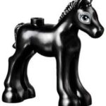 LEGO Minifigure Accessory Black Horse, Friends, Foal