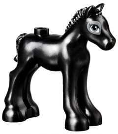 LEGO Minifigure Accessory Black Horse, Friends, Foal