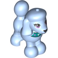 LEGO Minifigure Accessory Bright Light Blue Dog, Friends, Poodle