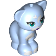 LEGO Minifigure Accessory Bright Light Blue Cat, Friends / Elves, Sitting