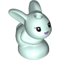 LEGO Minifigure Accessory Light Aqua Bunny / Rabbit, Friends, Baby, Sitting