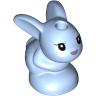 LEGO Minifigure Accessory Bright Light Blue Bunny / Rabbit, Friends, Baby, Sitting