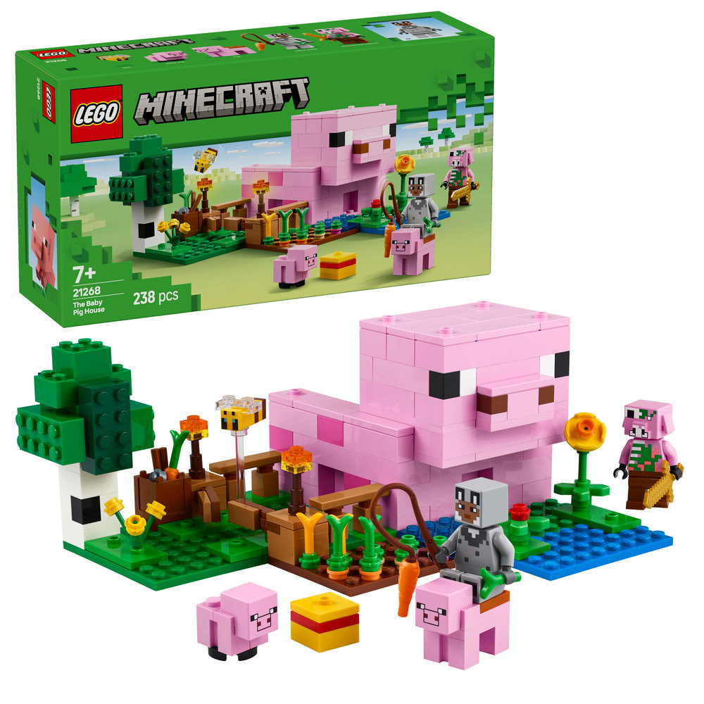 LEGO Minecraft The Baby Pig House Gamer Building Toy Animal Set for Kids 21268