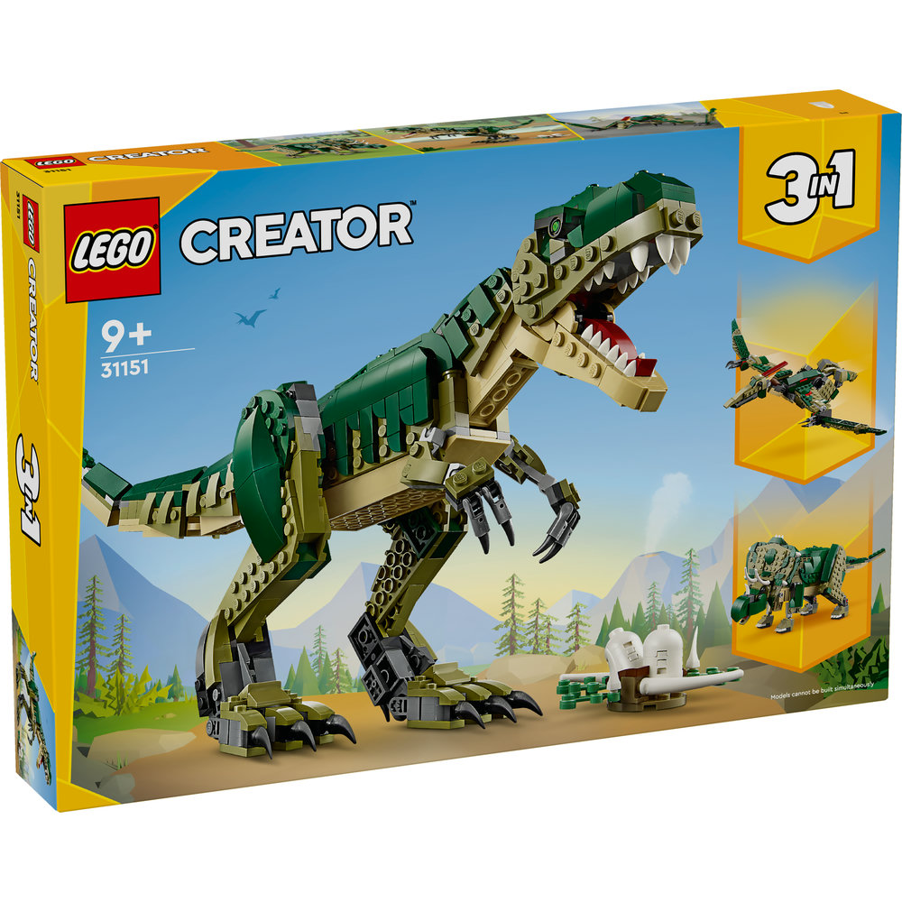 LEGO Creator 3in1 T. rex, Dinosaur Toy for Kids 31151