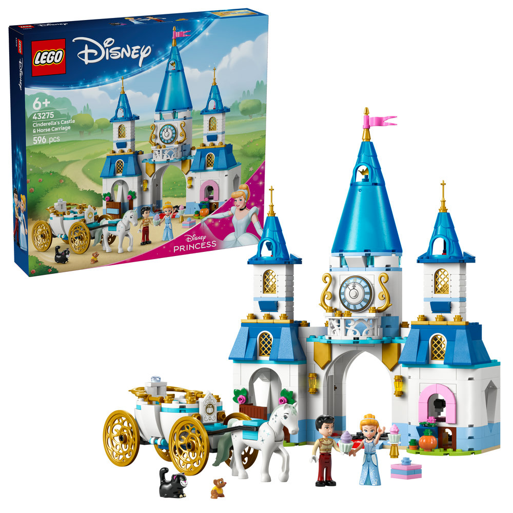 LEGO Disney Princess Cinderella’s Castle & Horse Carriage Building Set 43275