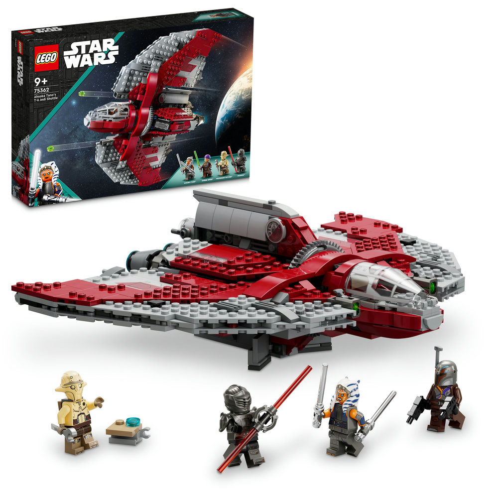 LEGO Star Wars Ahsoka Tano’s T-6 Jedi Shuttle 75362 Building Toy Set (599 Pieces)