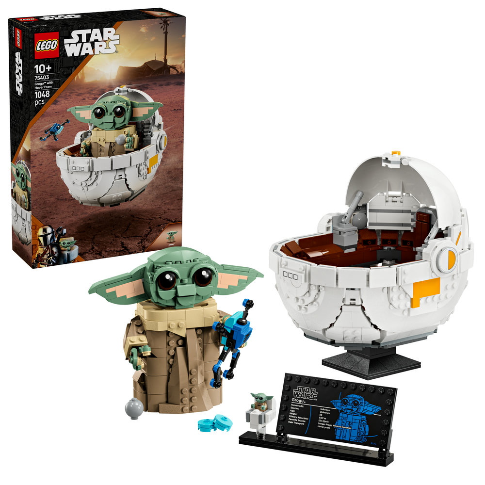 LEGO Star Wars: The Mandalorian Grogu with Hover Pram, Buildable Figure 75403