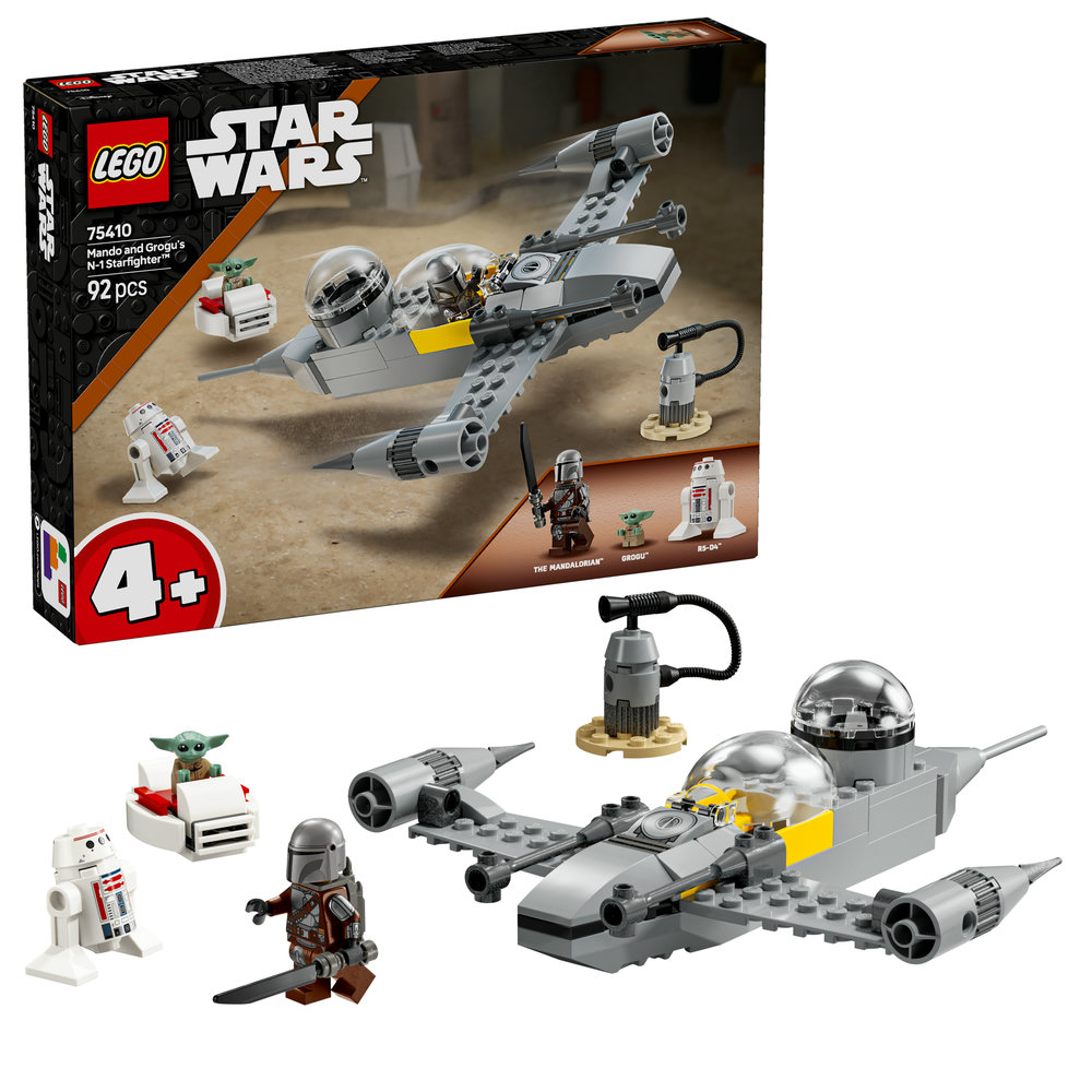LEGO Star Wars Mando and Grogu’s N-1 Starfighter Building Toy 75410