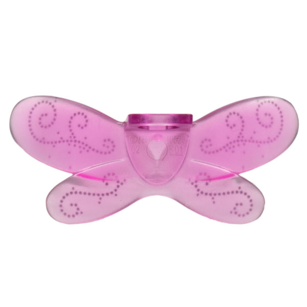 LEGO Accessory Trans-Dark Pink Minifigure Wings Fairy with Silver Dots