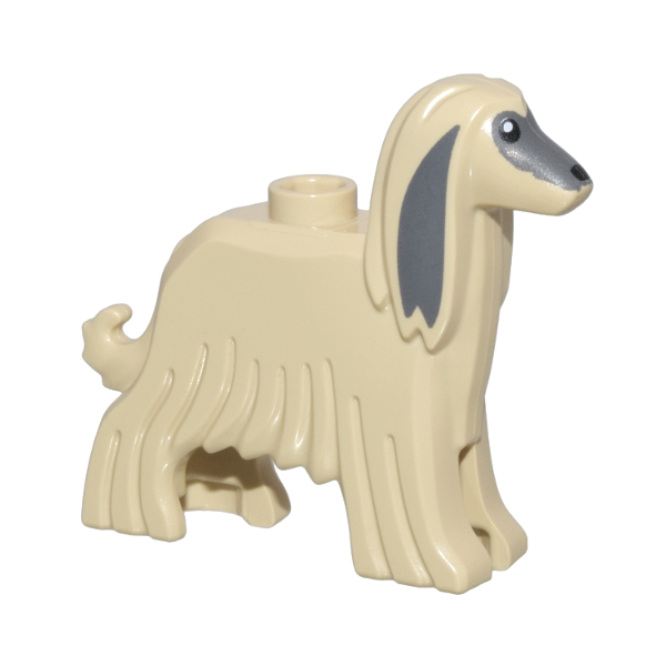 LEGO Animal City Tan Dog Afghan Hound with Grey Ears Minifigure