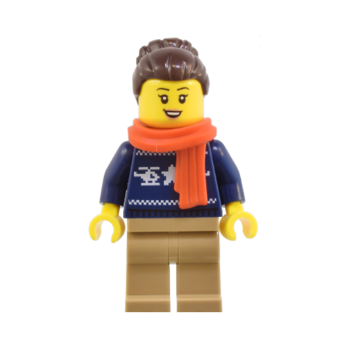 LEGO City Women Mum in Dark Blue Christmas Holiday Sweater Minifigure from 60436