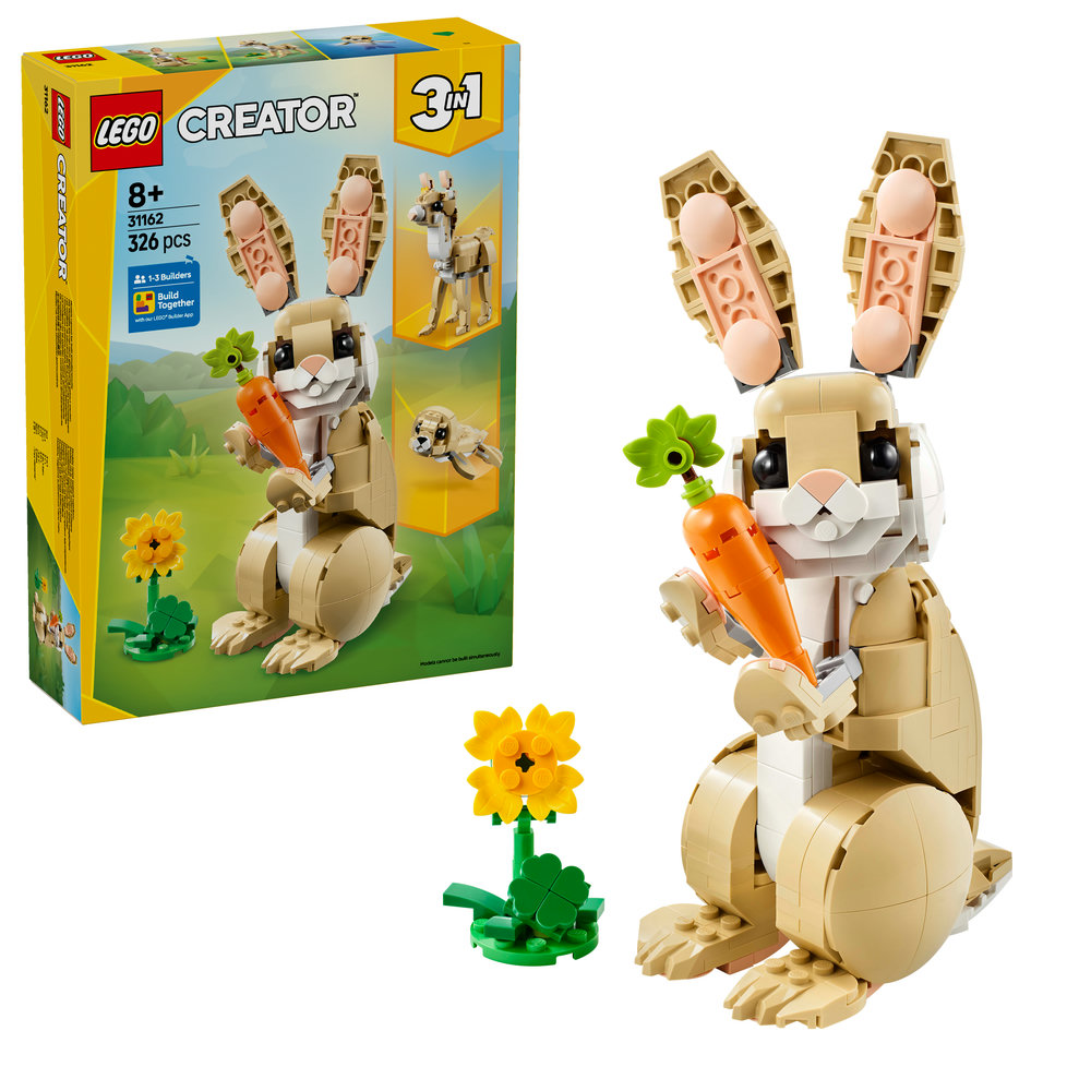 LEGO Creator 3in1 Cute Bunny Toy Animal Playset 31162