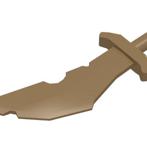 LEGO Minifigure Dark Tan Weapon Sword, Scimitar with Nicks
