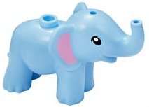 LEGO Minifigure Accessory Bright Light Blue Elephant, Friends, Baby