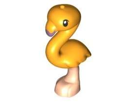 LEGO Minifigure Accessory Bright Light Orange Bird, Flamingo Friends