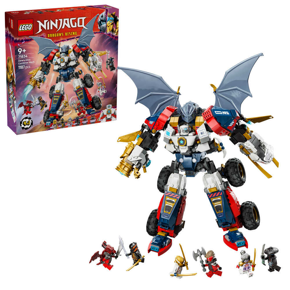 LEGO NINJAGO Zane’s Ultra Combiner Mech Toy 4-in-1 Building Set 71834