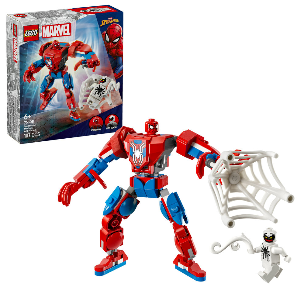 LEGO Marvel Spider-Man Mech vs. Anti-Venom Buildable Toy Figure Set 76308