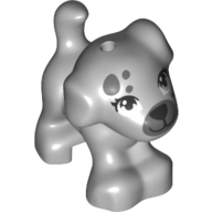 LEGO Animal Light Bluish Grey Puppy Dog, Standing with Black Nose Friends