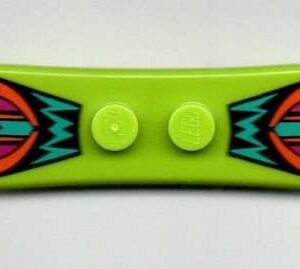 LEGO Minifigure Lime Utensil Snowboard Small with Black, Dark Turquoise