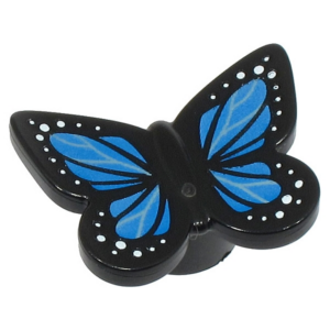 LEGO Animal City Black Butterfly with Blue Printed Wings Minifigure (Very Small)