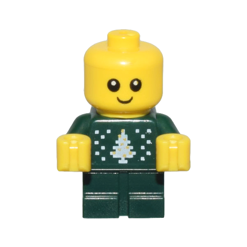 LEGO City Baby in Dark Green Christmas Holiday Sweater Minifigure from 60436