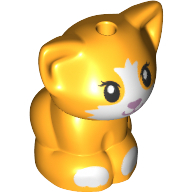 LEGO Friends Baby Cat Kitten Sitting Animal Minifigure (Bright Light Orange)