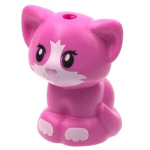 LEGO Friends Baby Cat Kitten Sitting Animal Minifigure (Dark Pink)