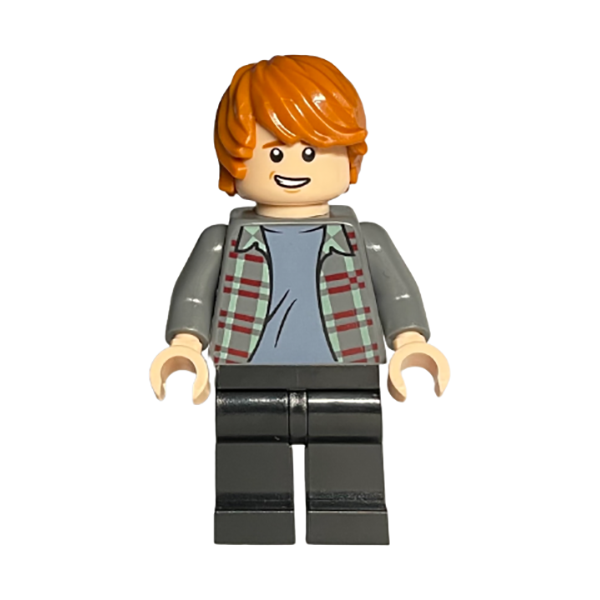 LEGO Harry Potter Ron Weasley Plaid Shirt Black Legs Minifigure