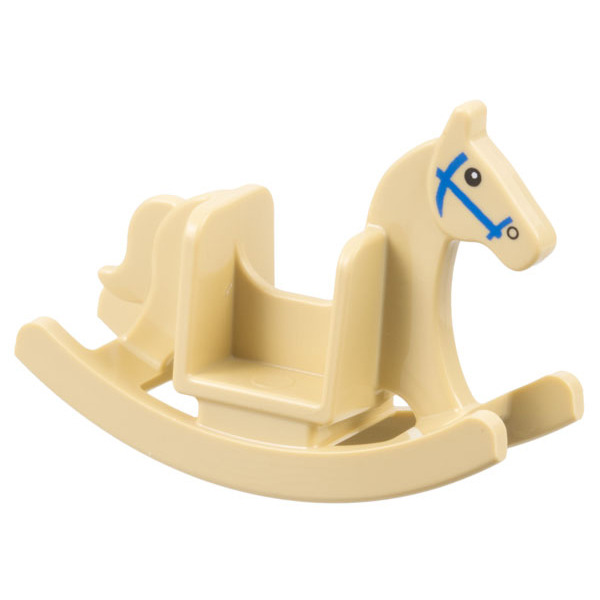 LEGO City Animal Accessory Tan Rocking Horse Minifigure with Blue Bridle