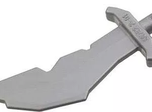 LEGO Minifigure Accessory Flat Silver Weapon Sword, Scimitar with Nicks