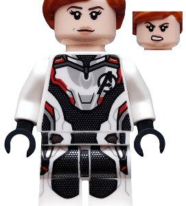 LEGO Marvel Black Widow Minifigure (White Jumpsuit) split from 76126