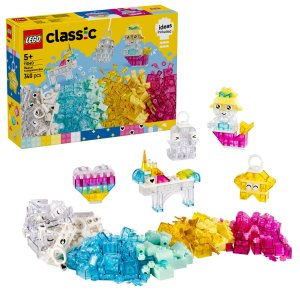 LEGO Classic Magical Transparent Box, Colourful Building Bricks Toy 11040